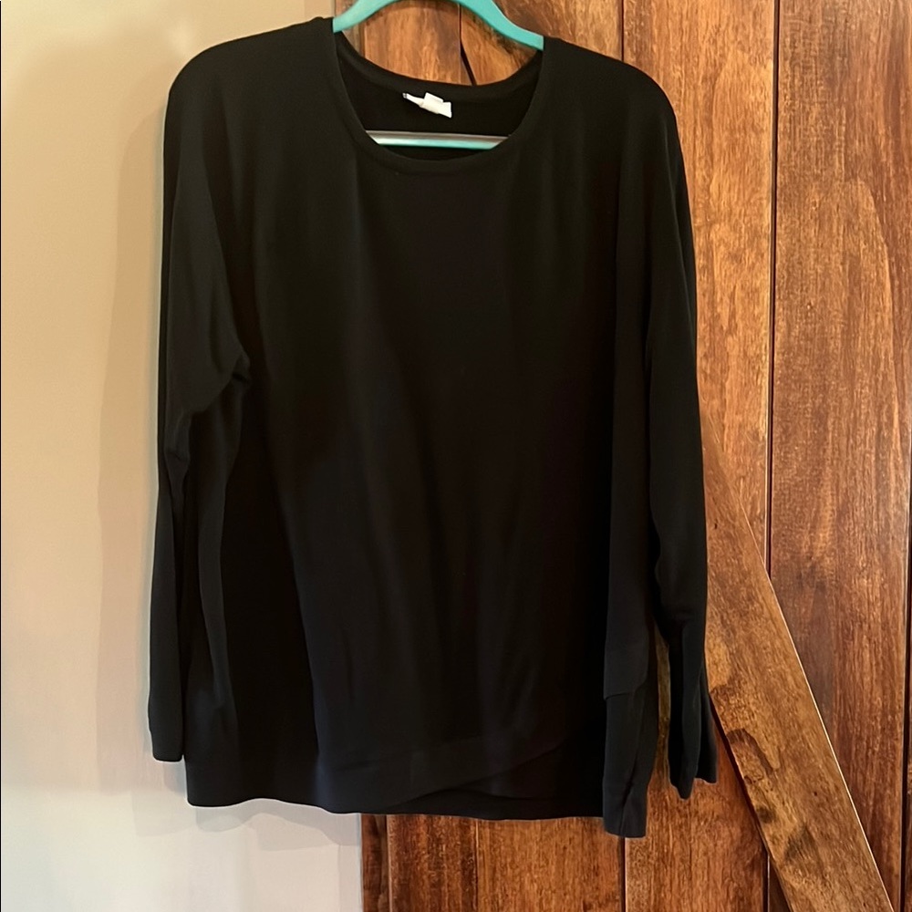 J. Jill Black Boxy Sweatshirt Top